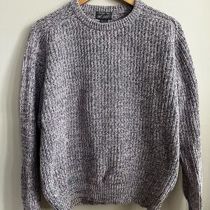 Men's Vintage Marled Knit Fisherman Sweater 100% Cotton size Medium